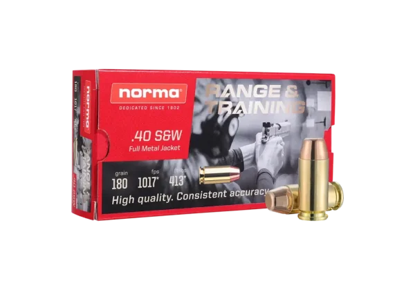 40S&W NORMA – 1000 ROUND CASE – 180 GR FMJ