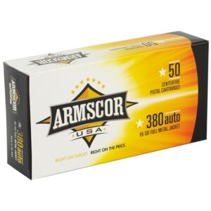 380 AUTO ARMSCOR USA – 1000 ROUND CASE – 95 GR FMJ