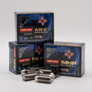 .45 ACP - NORMA MHP  –  20 ROUND BOX – 175GR – BRASS CASE