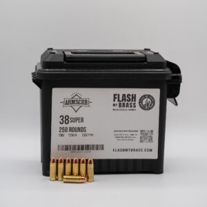 38 Super Armscor 124gr FMJ – 250 Rounds With MTN Can