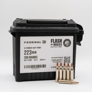 .223 Rem Federal LE Bonded Soft Point 62Gr- 200 rounds with MTM can