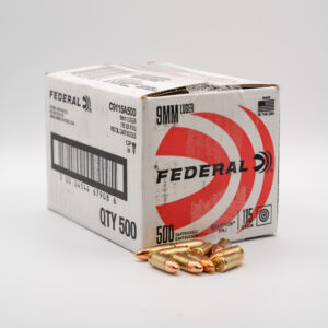 9mm- Federal Champion - 115Gr FMJ - 500 Round Case